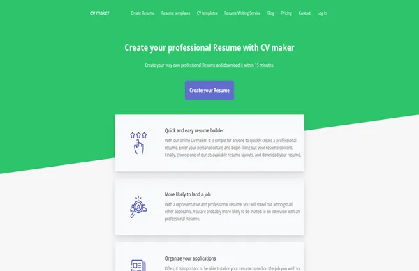 CV Maker interactive resume builder tool