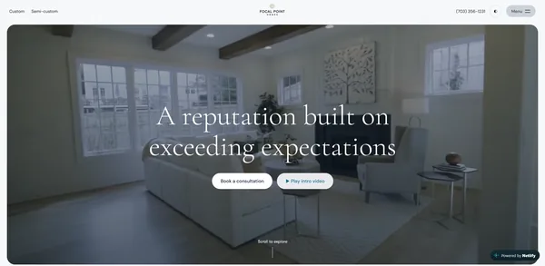 Focal Point Homes home builder website UI