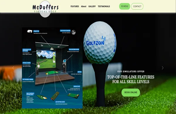 MC Duffers virtual golf landing page