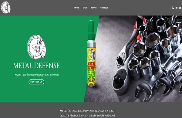 Metal Defence corporate website UI