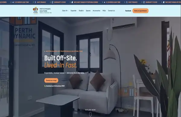 Perth Dynamic Solutions WordPress custom site homepage